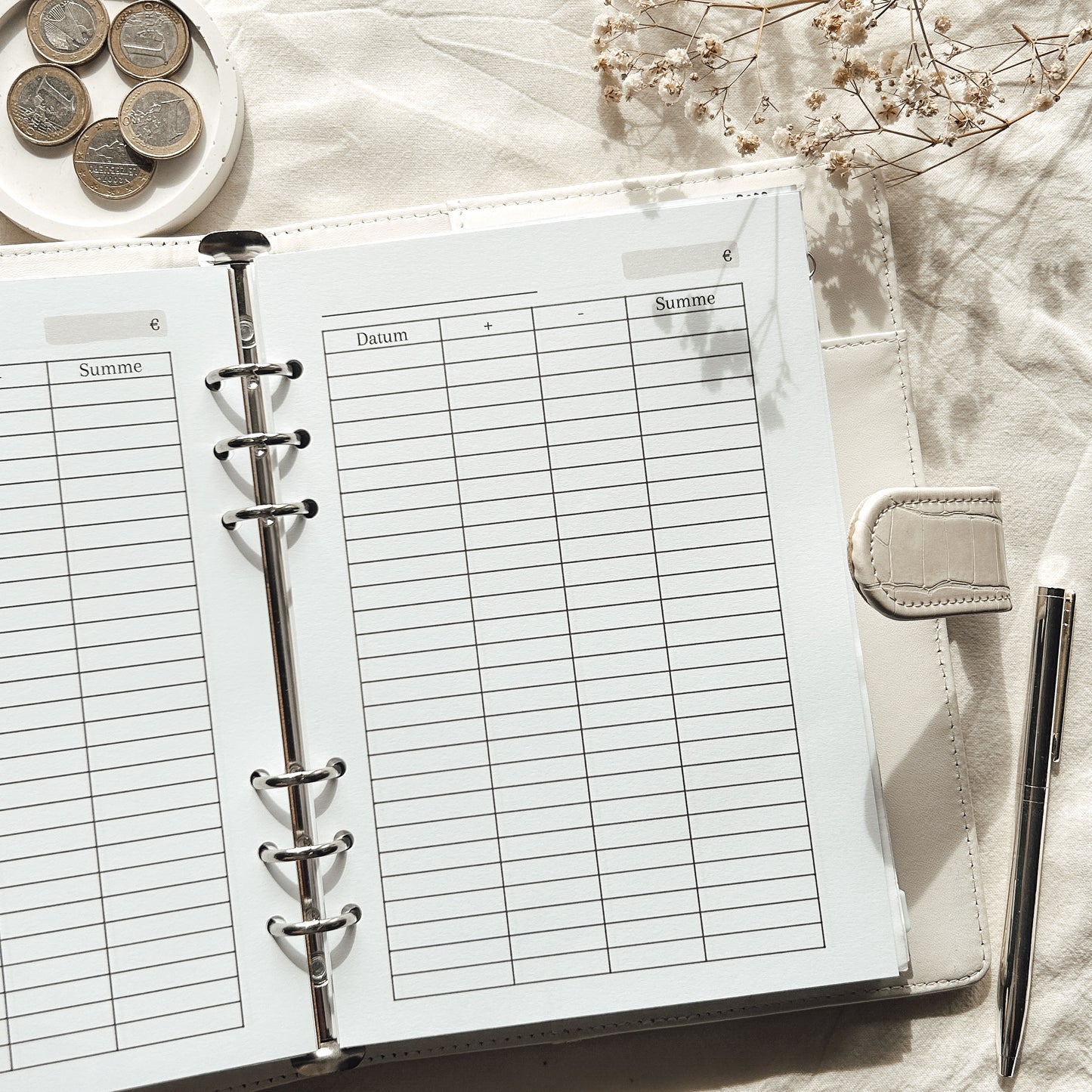 Undatierter Budgetjahresplaner beige - A5