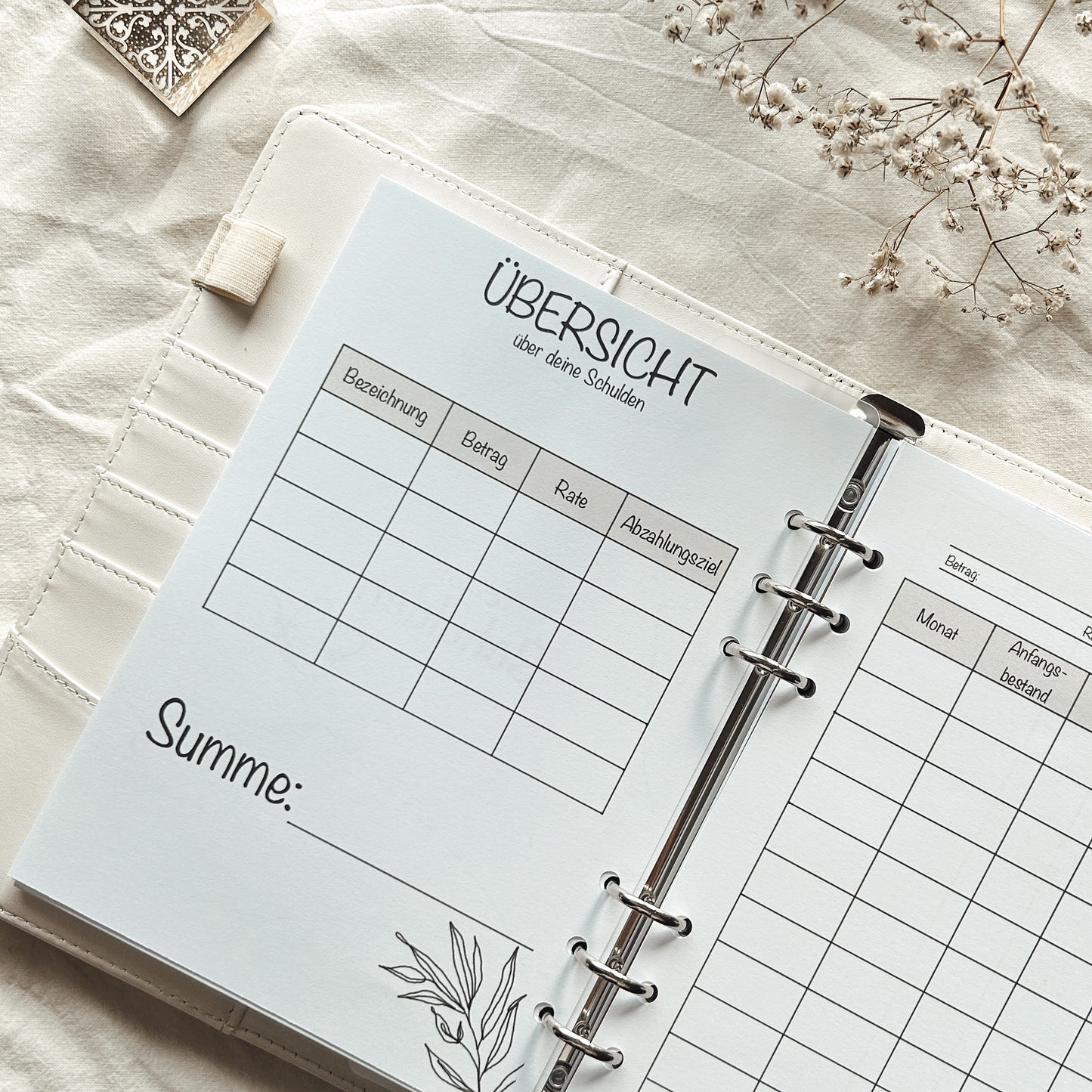 Schuldentracker beige - A5
