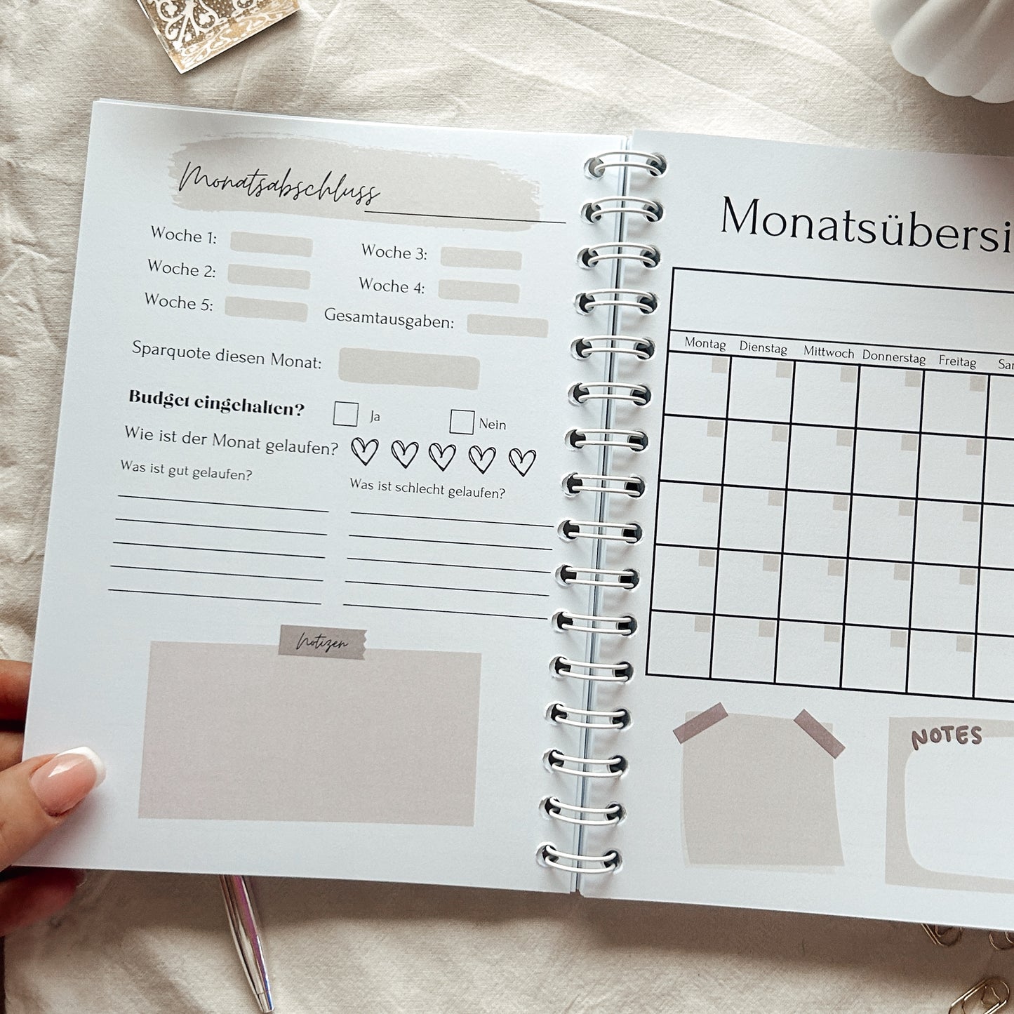 Undatierter Budgetjahresplaner beige - A5