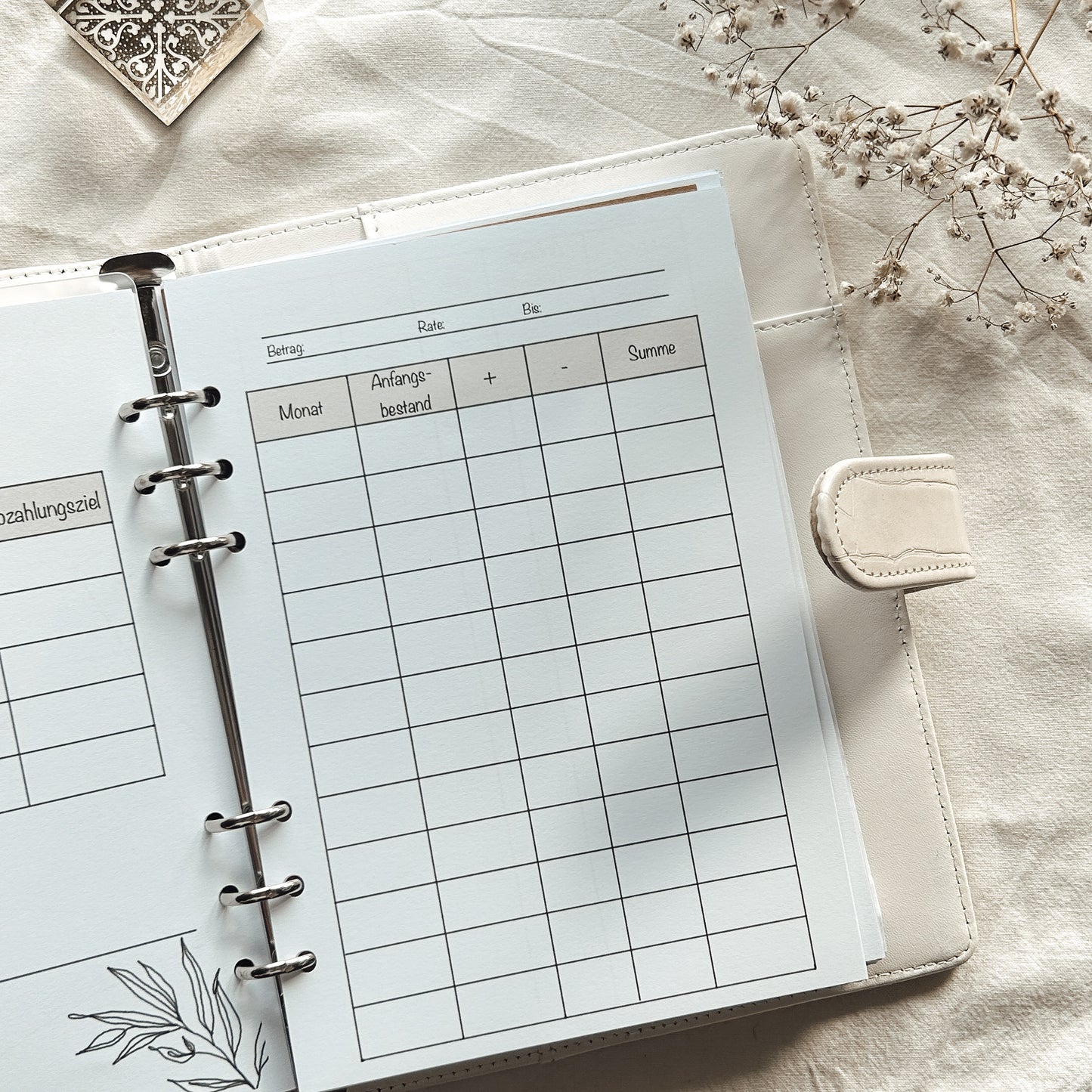 Schuldentracker beige - A5