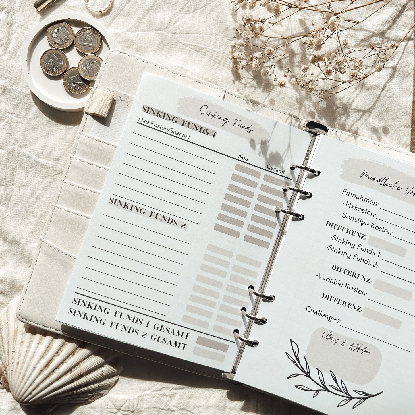 Undatierter Budgetjahresplaner beige - A5