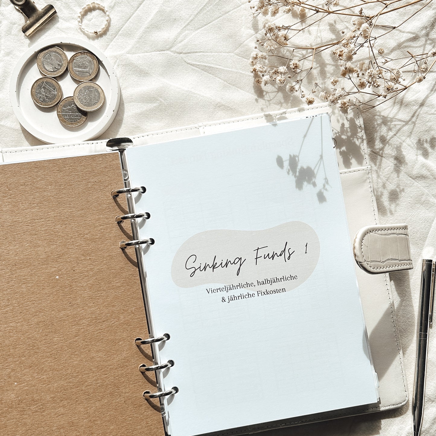 Undatierter Budgetjahresplaner beige - A5