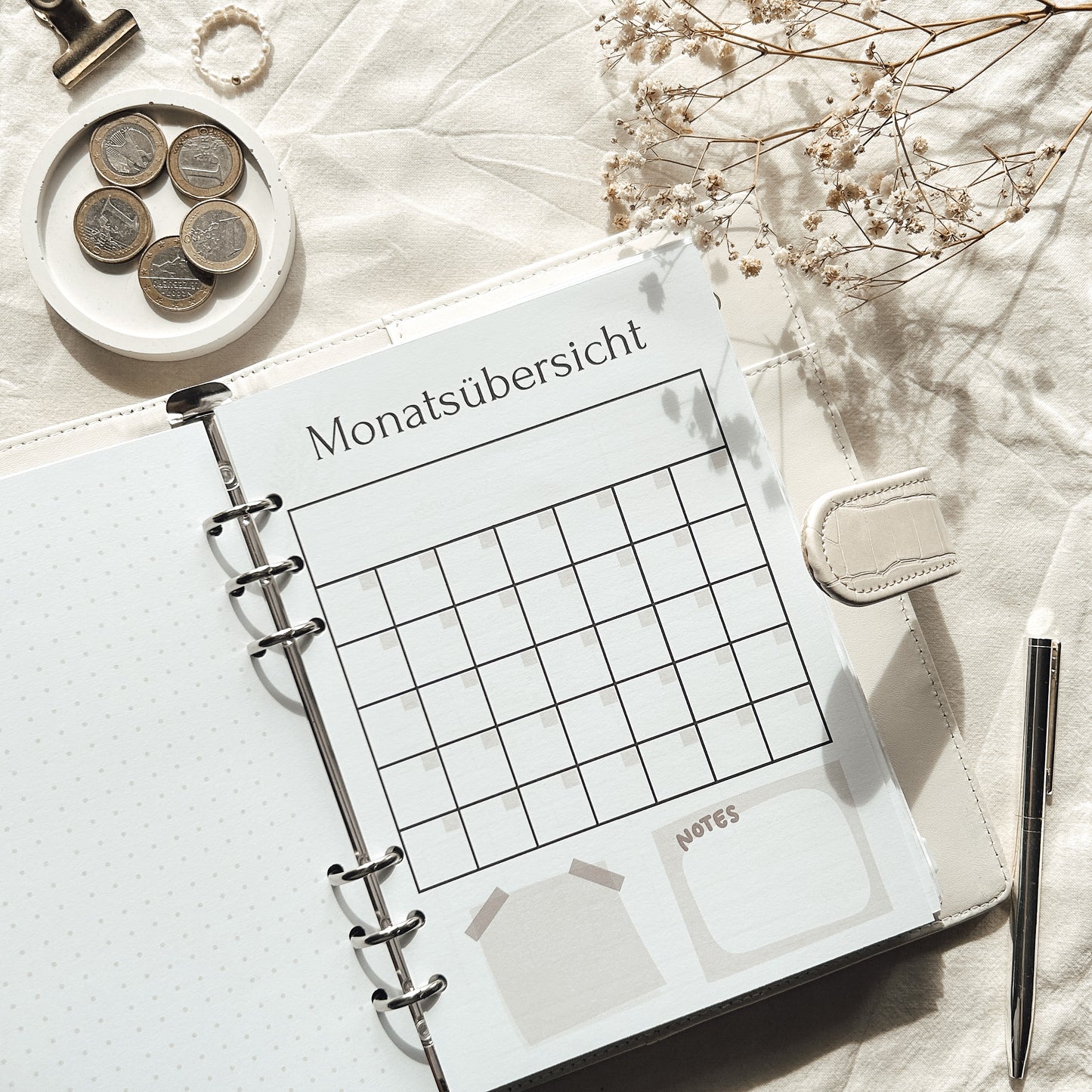 Undatierter Budgetjahresplaner beige - A5