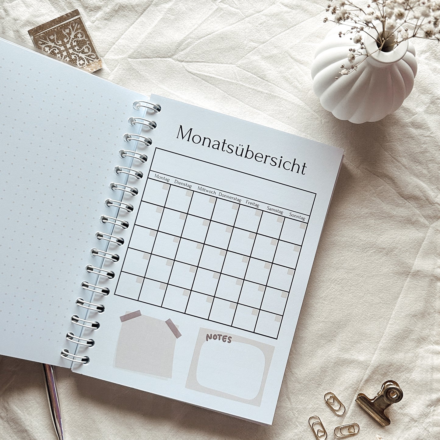 Undatierter Budgetjahresplaner beige - A5