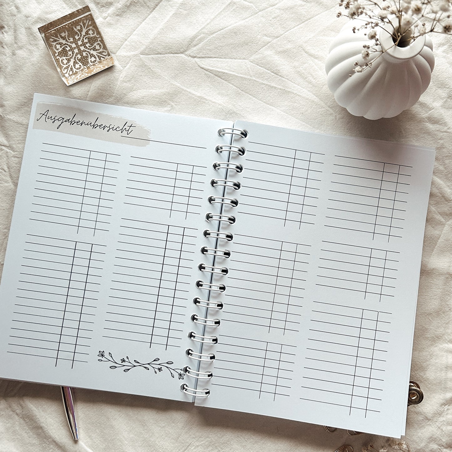 Undatierter Budgetjahresplaner beige - A5