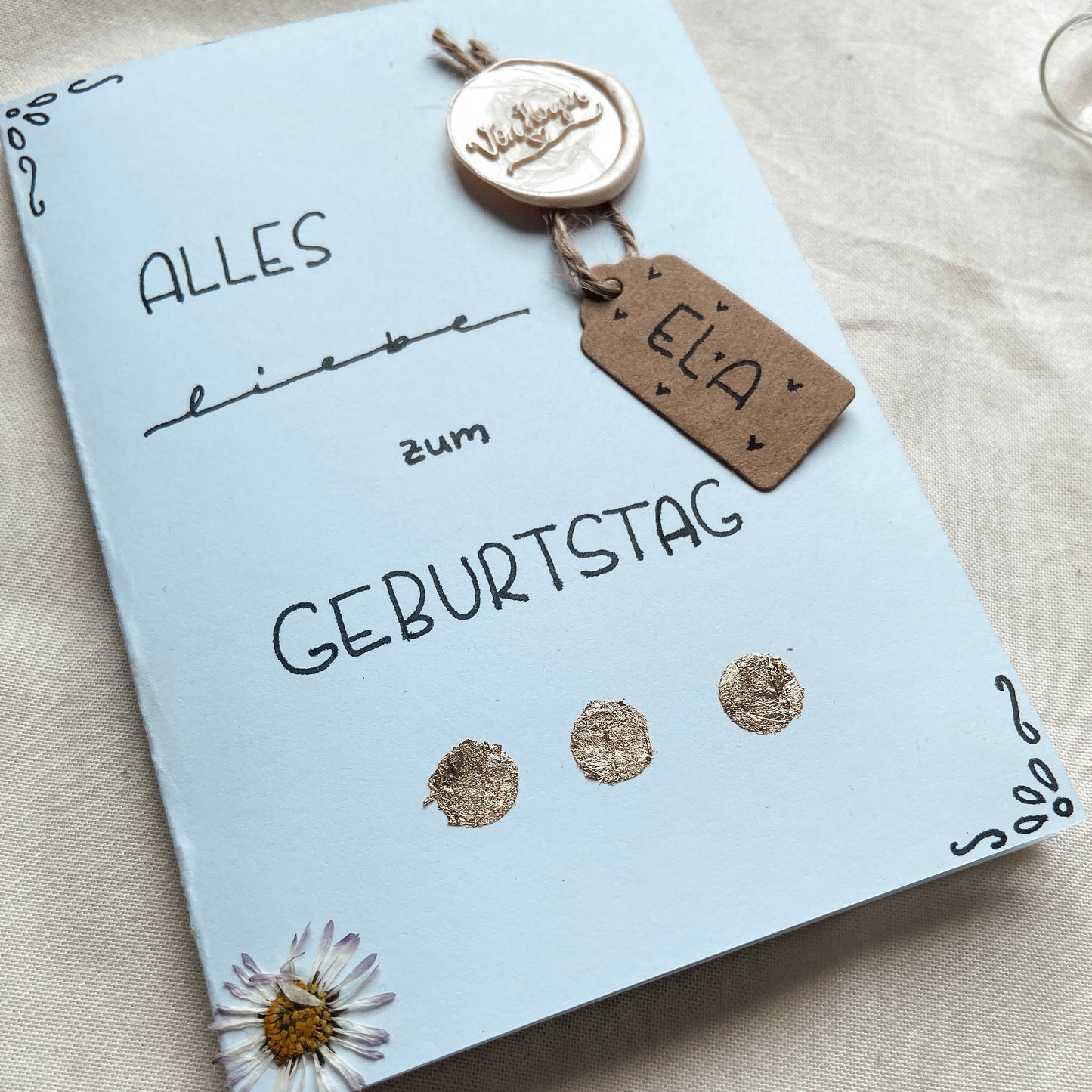 Siegelanhänger Geburtstagskarte