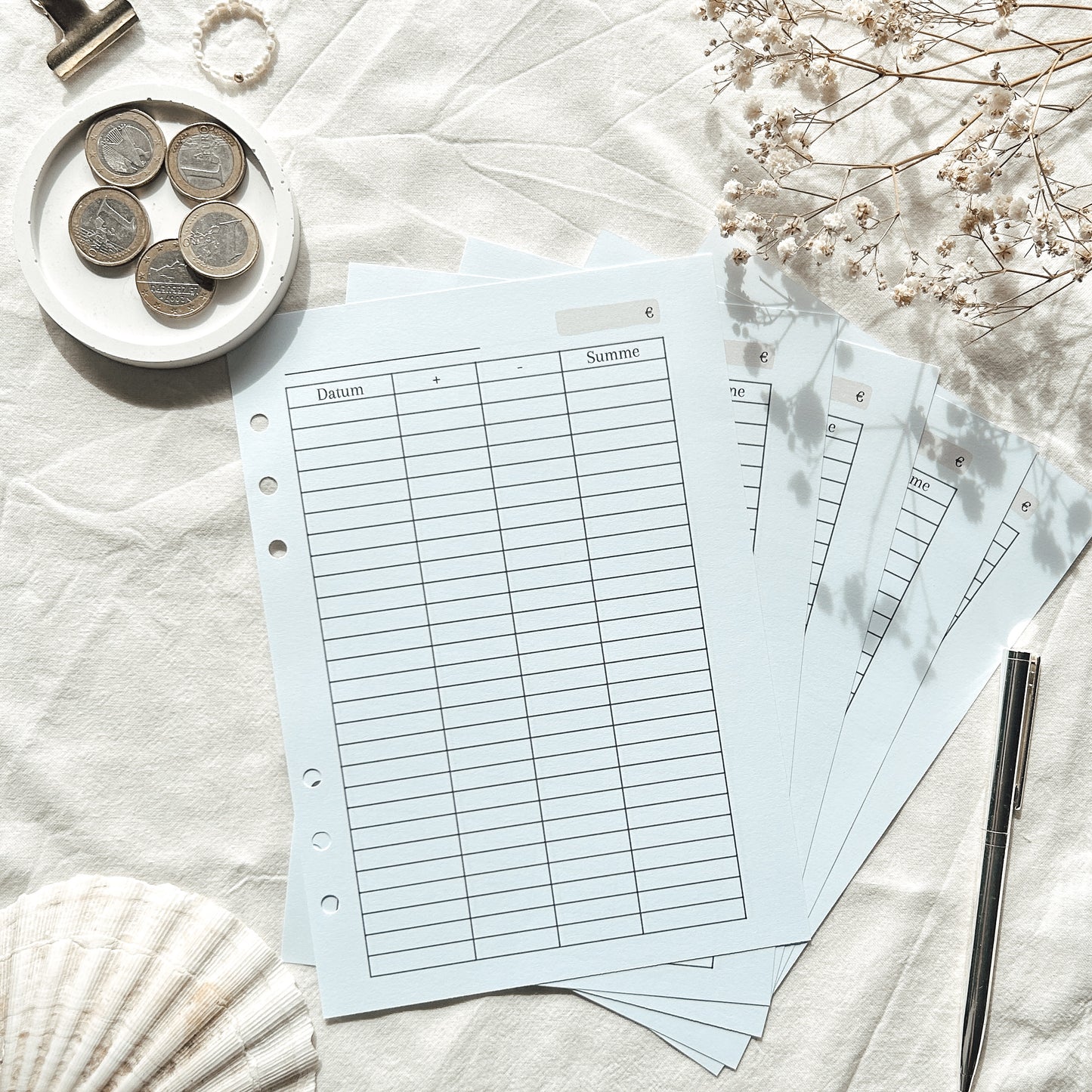 Ersatzeinlagen Sinking Funds Budgetplaner beige A5