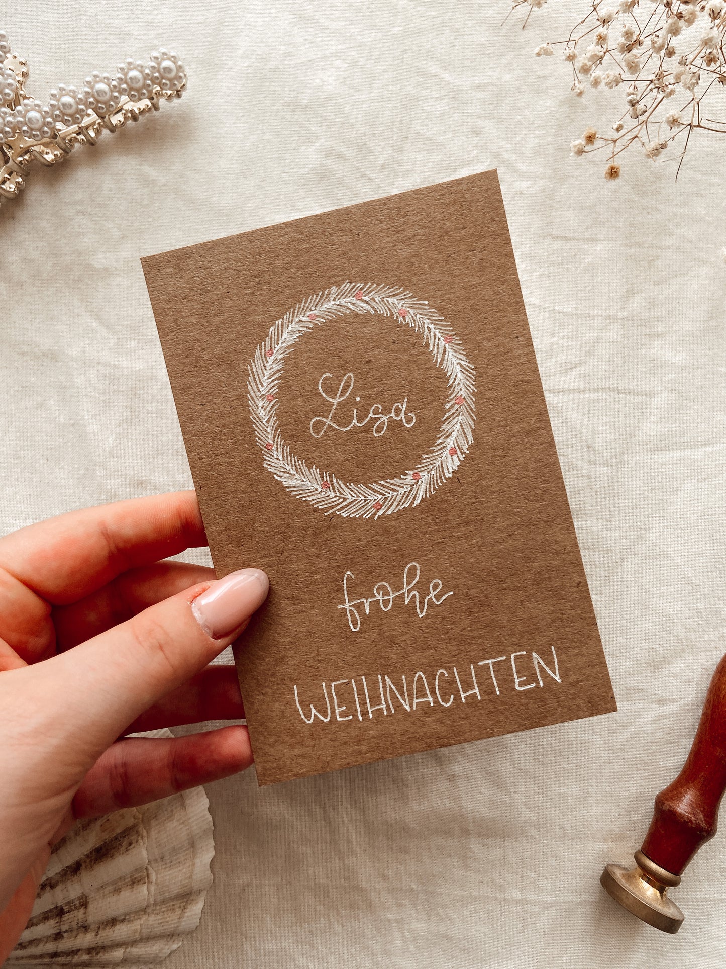 All white wreath - Karte