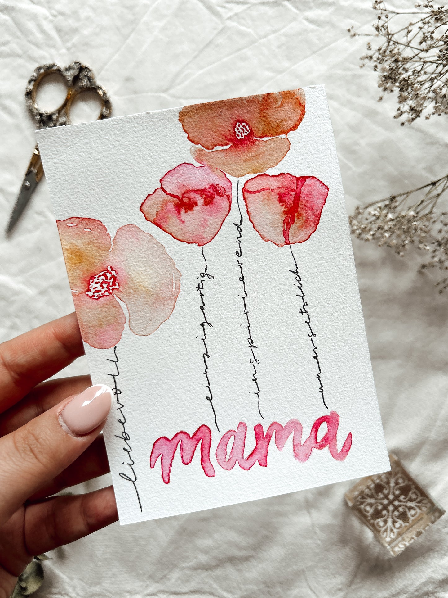 Muttertags Watercolor Blümchen - Karte
