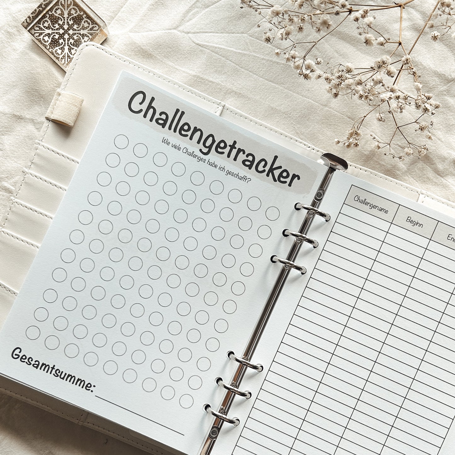 Challenge Tracker beige - A5