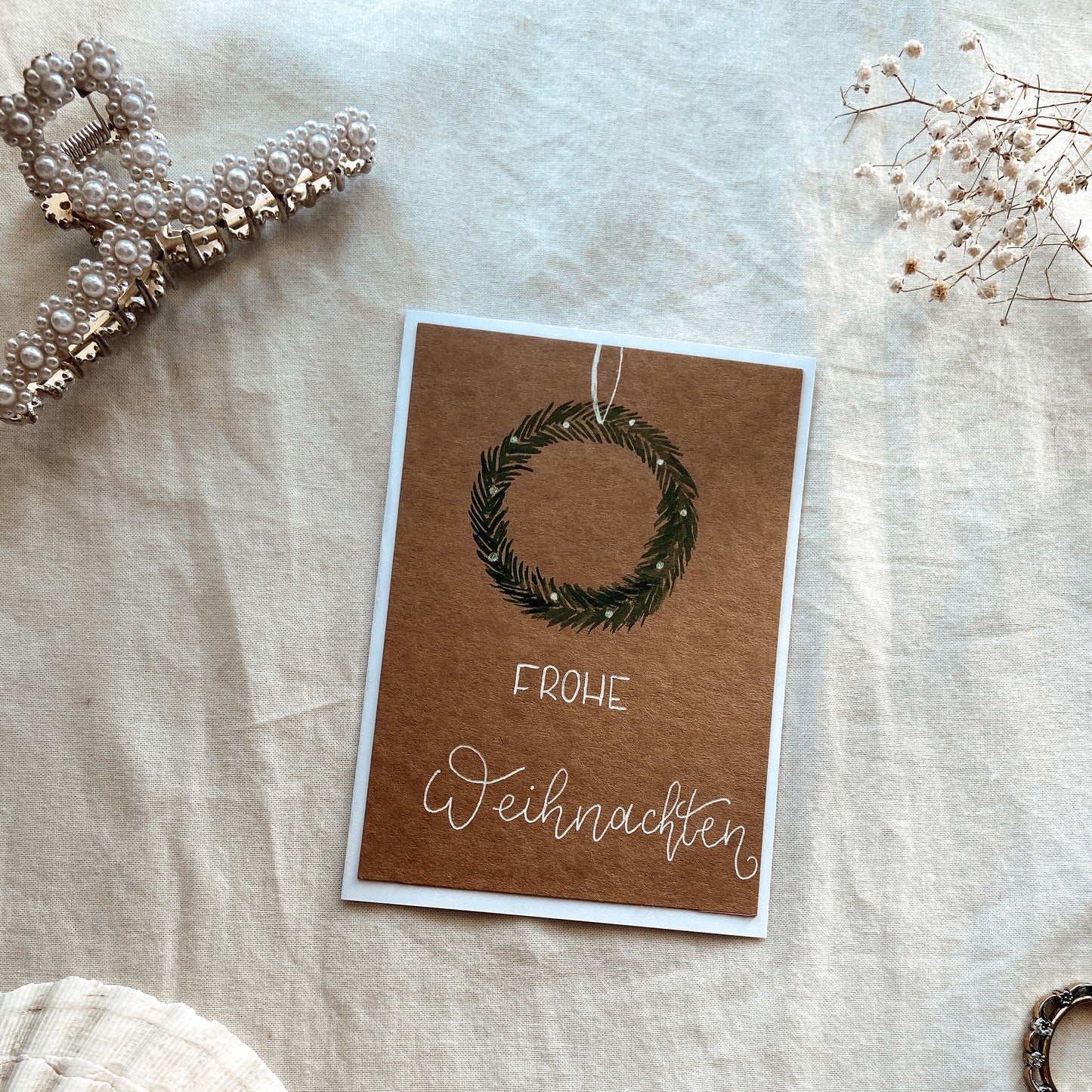 Mini Weihnachtskranz - Karte