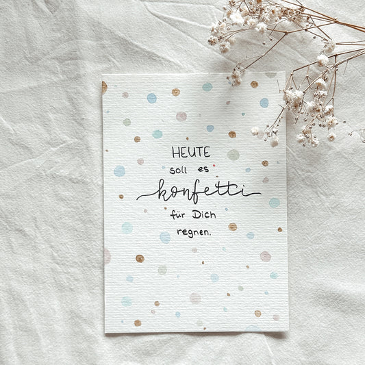 Konfetti für dich - Aquarellkarte