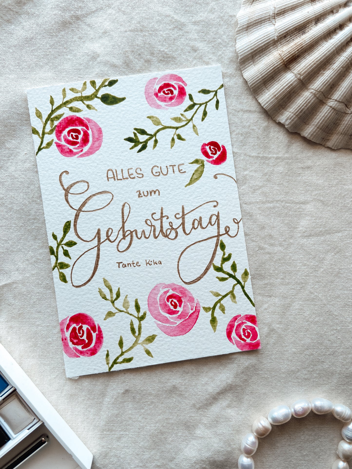 Rose Dream Aquarell - Karte