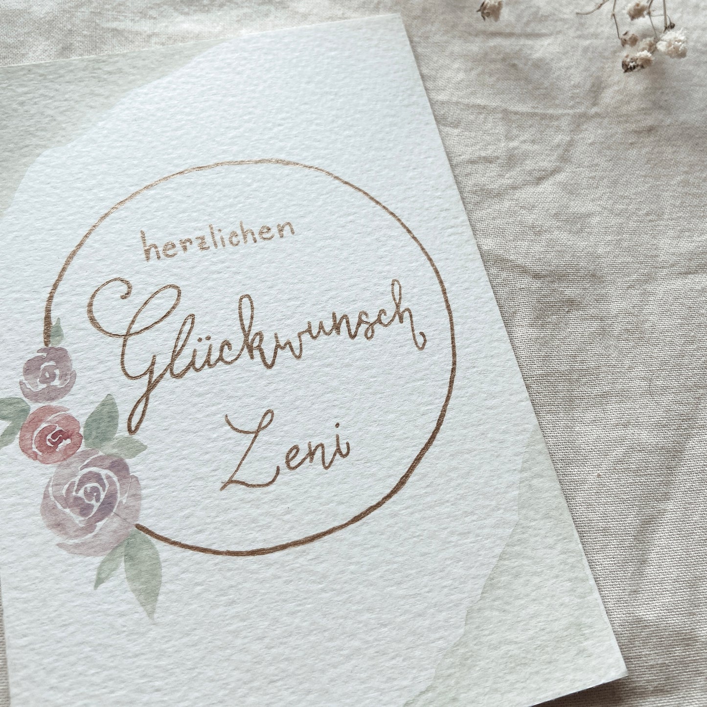 Kranz mit Rosen Karte
