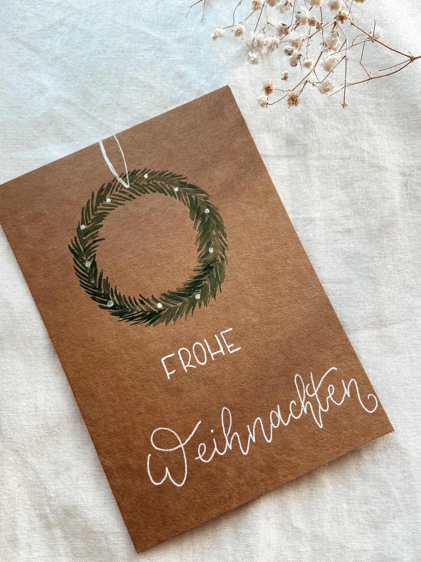 Mini Weihnachtskranz - Karte