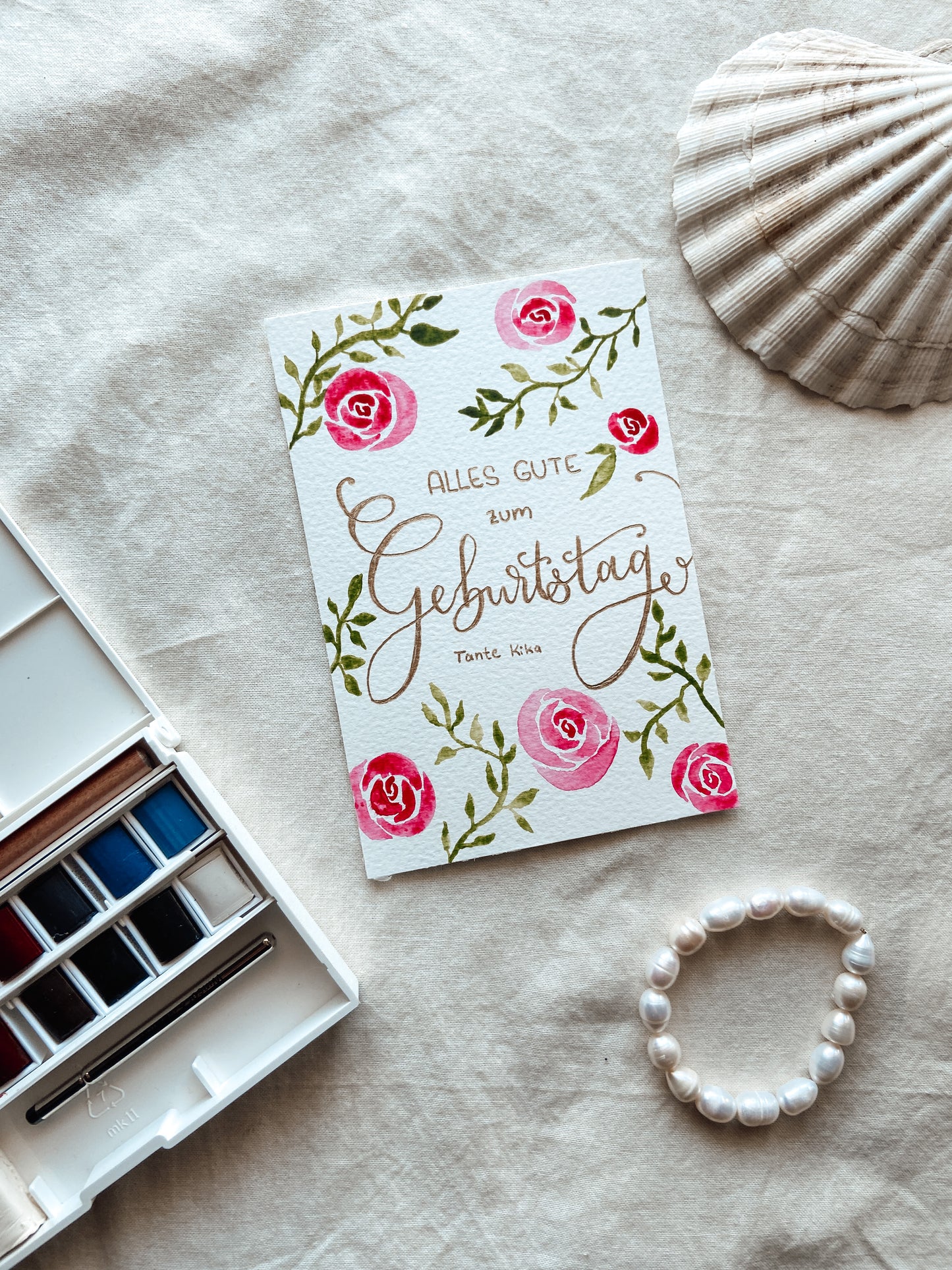 Rose Dream Aquarell - Karte