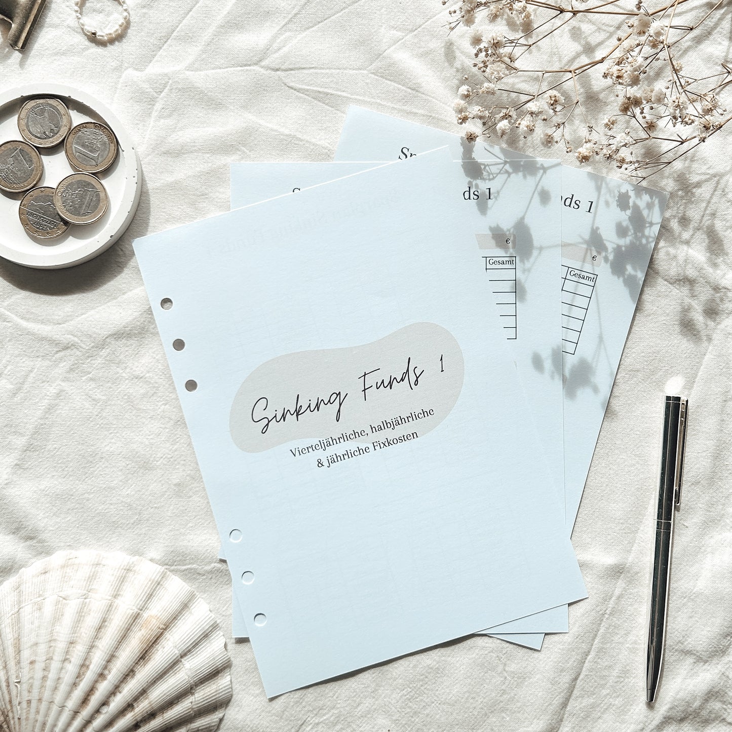 Ersatzeinlagen Sinking Funds Budgetplaner beige A5