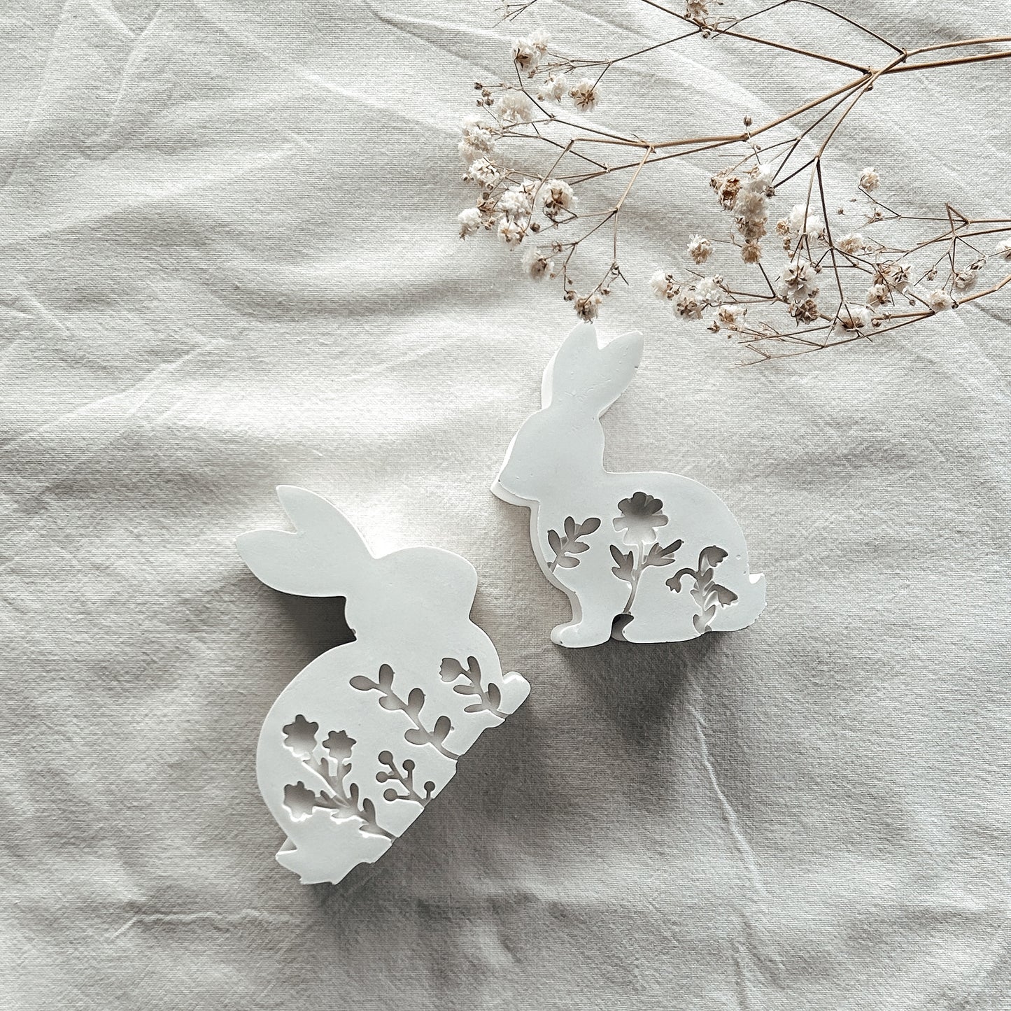 Süße Häschendeko mit Blumen - Set