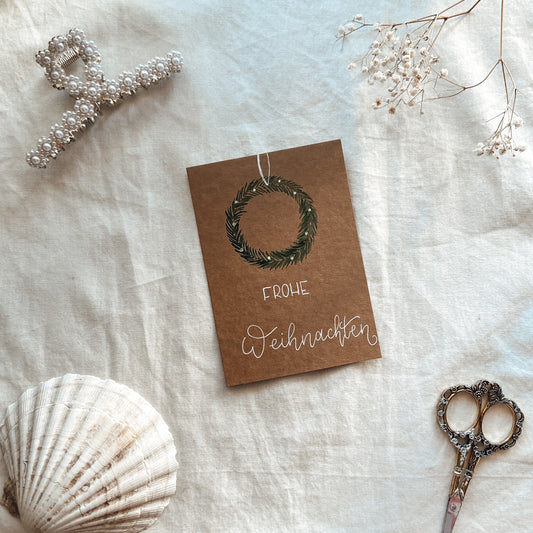 Mini Weihnachtskranz - Karte