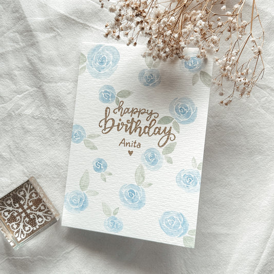 Aquarell Roses - Karte