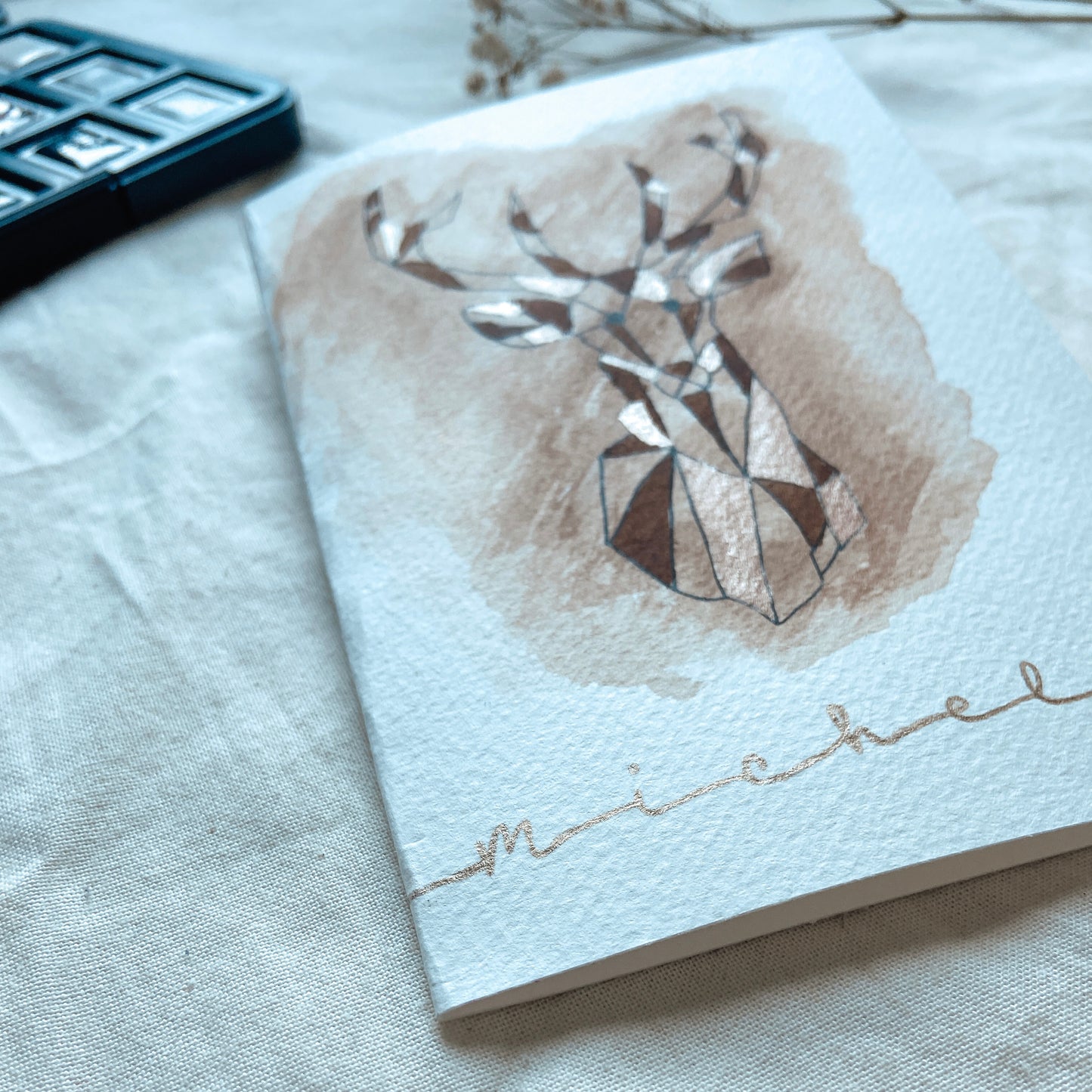 Hirschaquarell - Karte