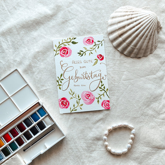 Rose Dream Aquarell - Karte