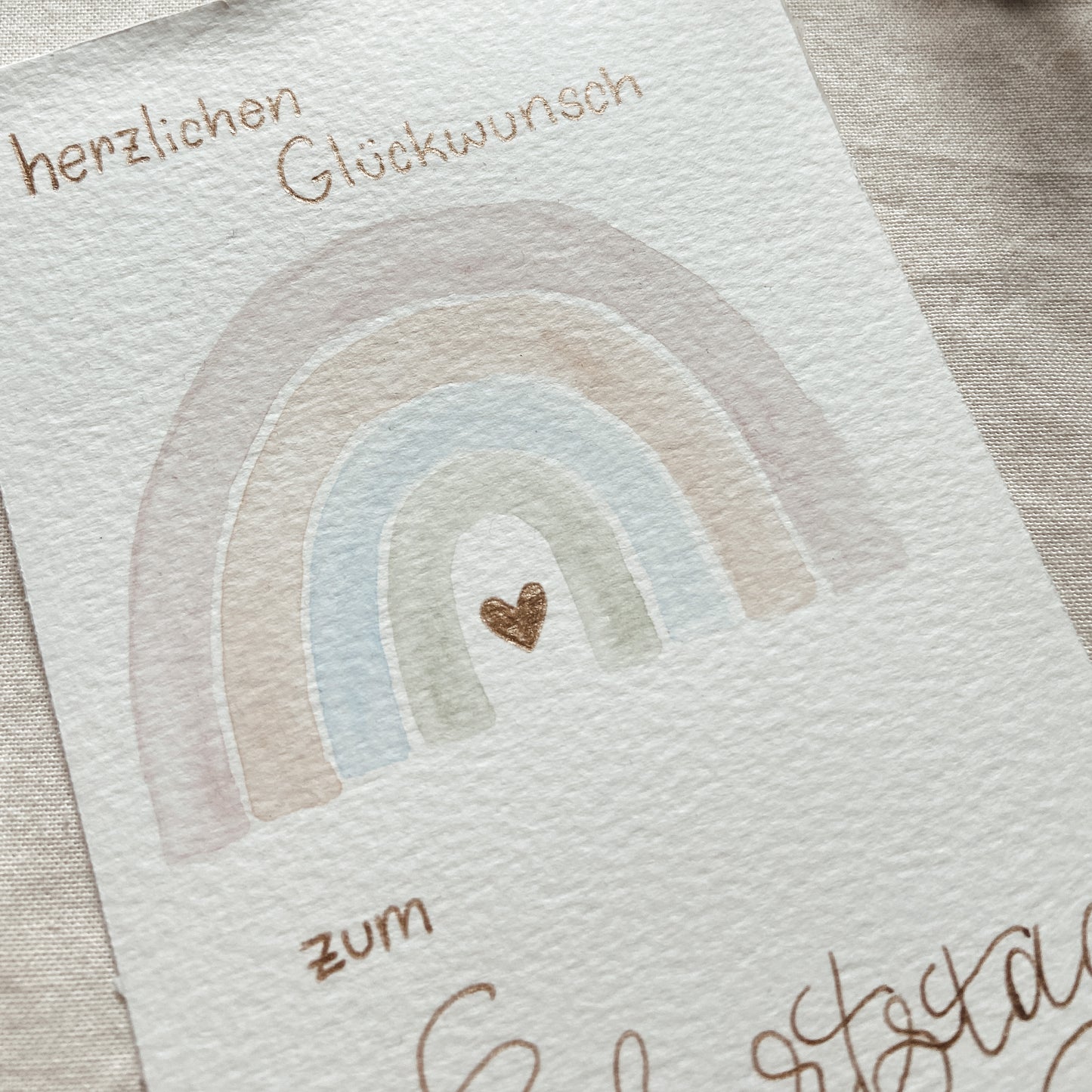 Regenbogen Pastells - Aquarellkarte