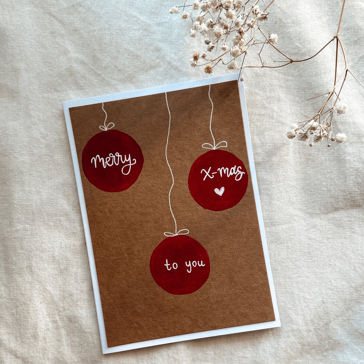 Rote Weihnachtskugeln - Karte