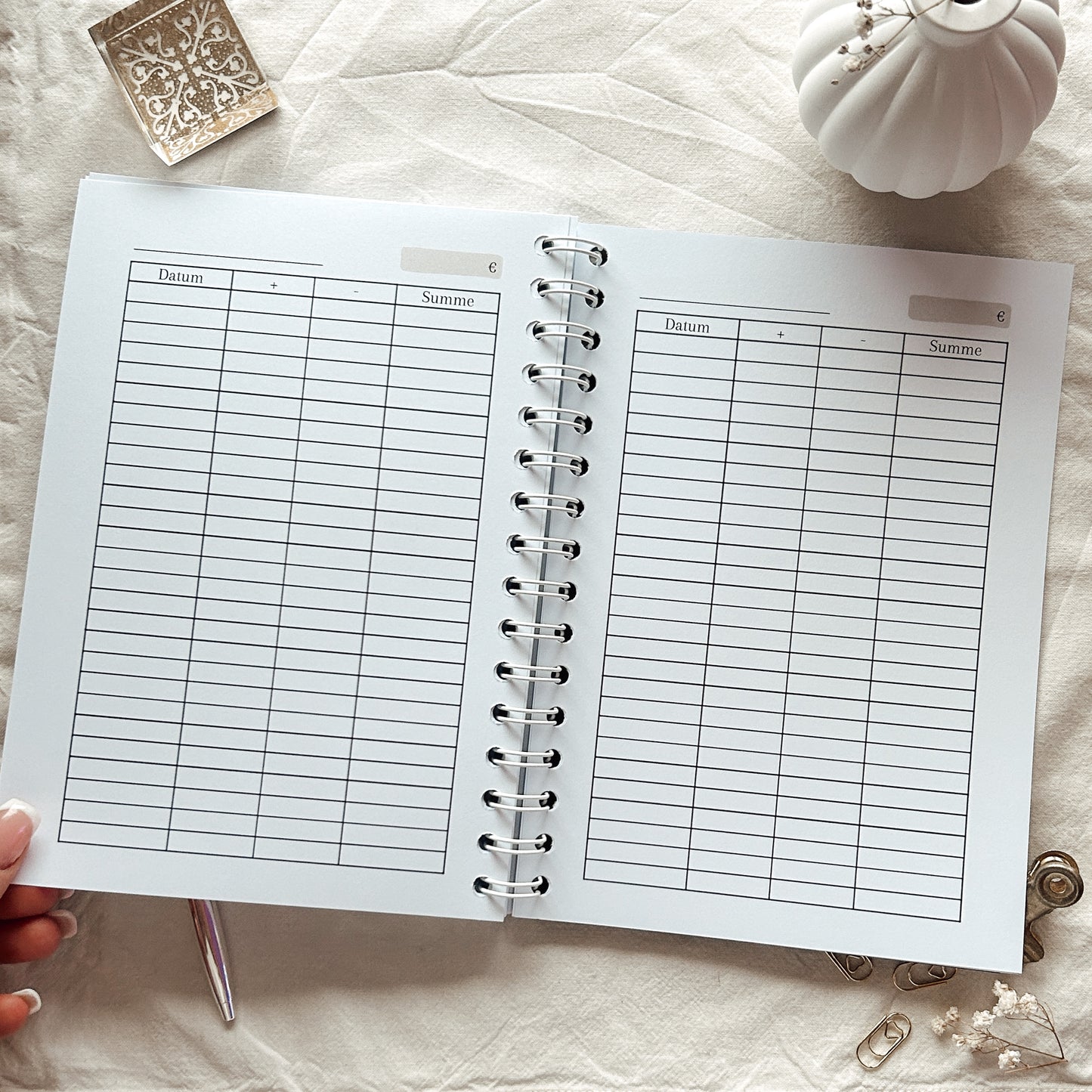 Undatierter Budgetjahresplaner beige - A5
