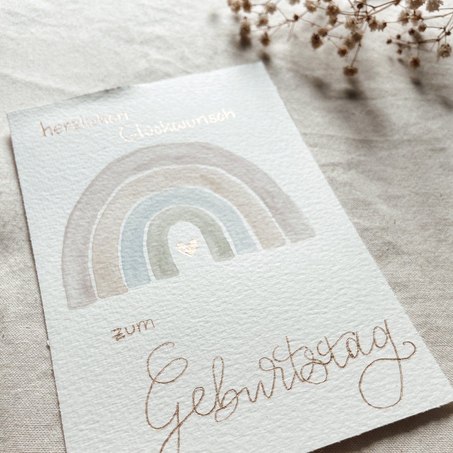 Regenbogen Pastells - Aquarellkarte