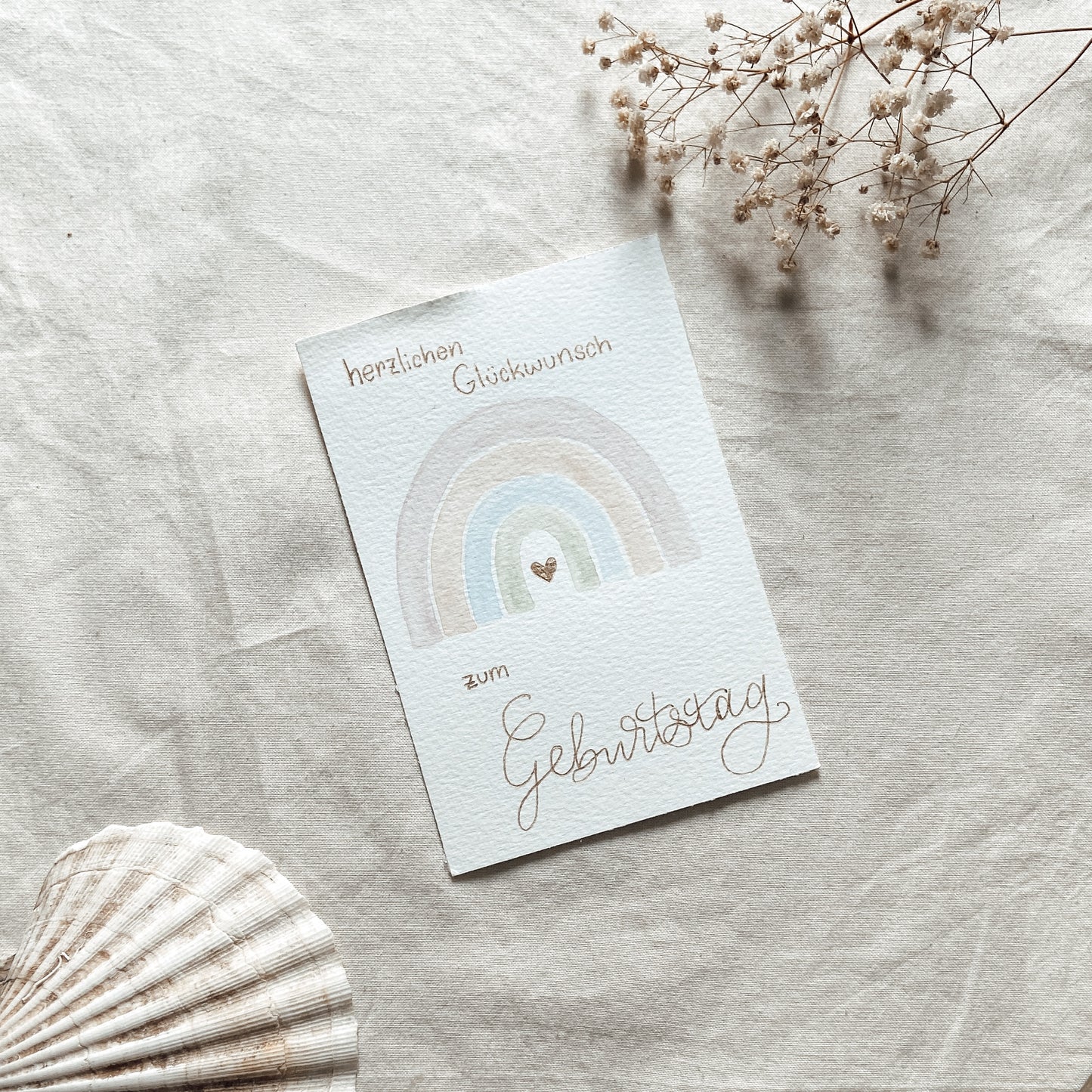 Regenbogen Pastells - Aquarellkarte