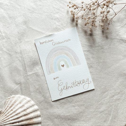 Regenbogen Pastells - Aquarellkarte