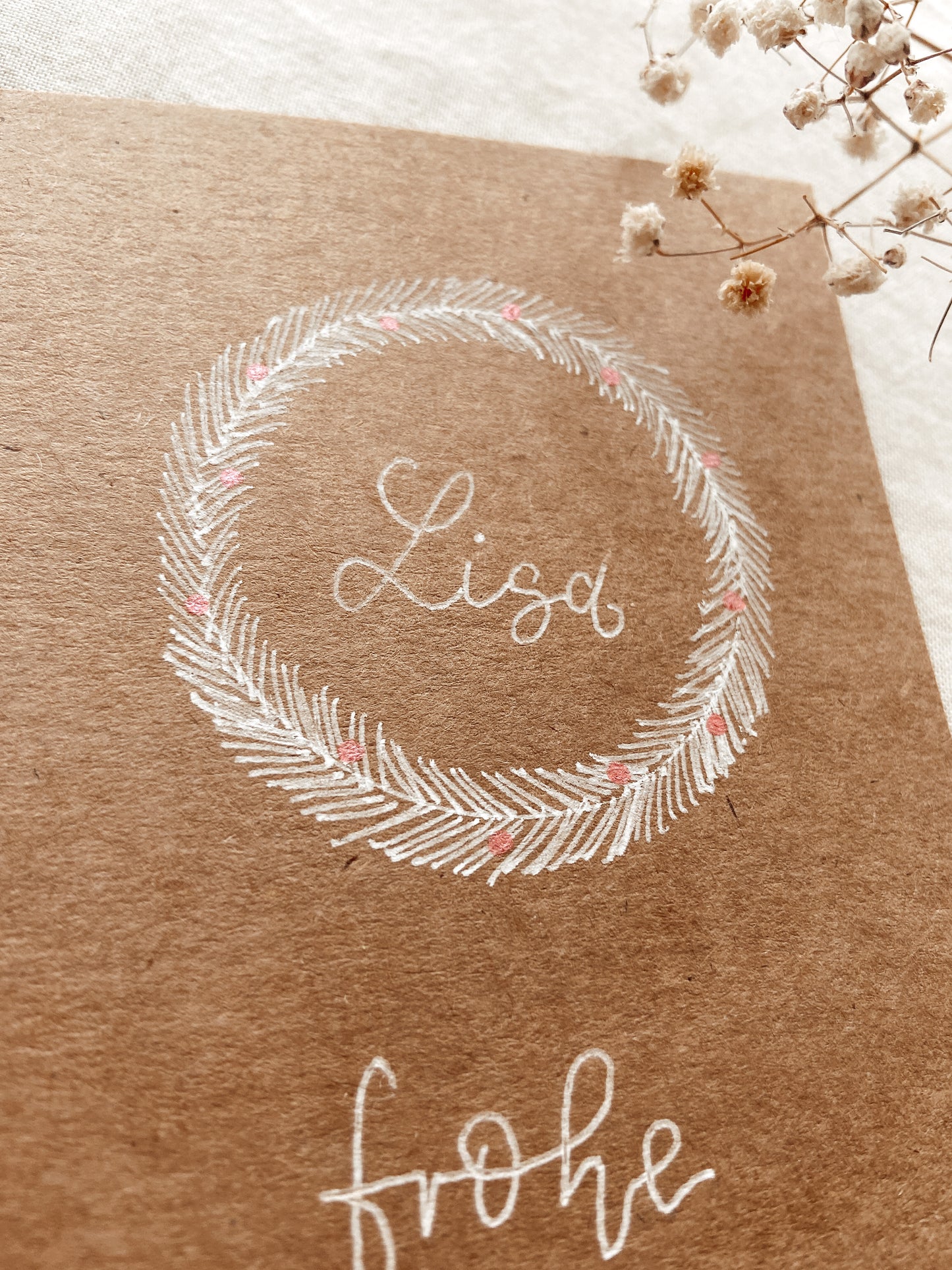 All white wreath - Karte