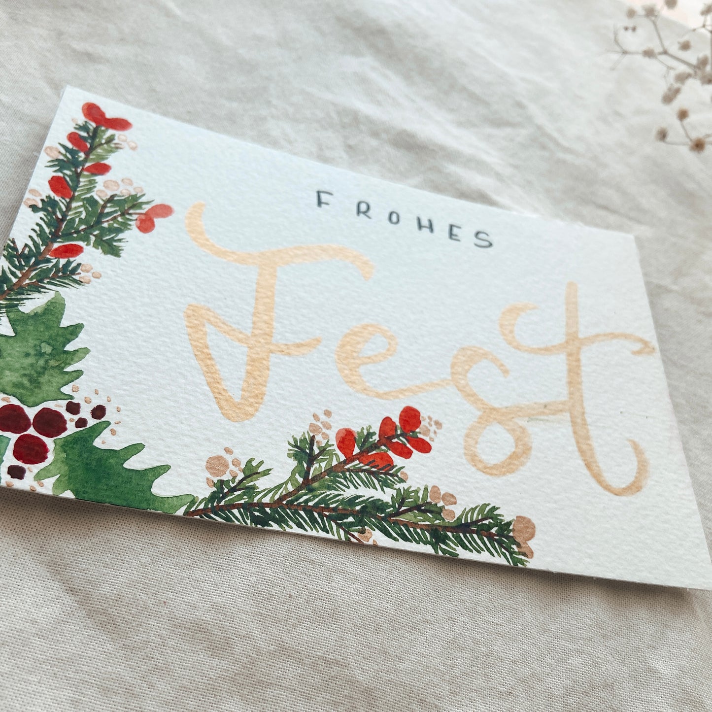 Mistelzweigtraum Gold - Karte