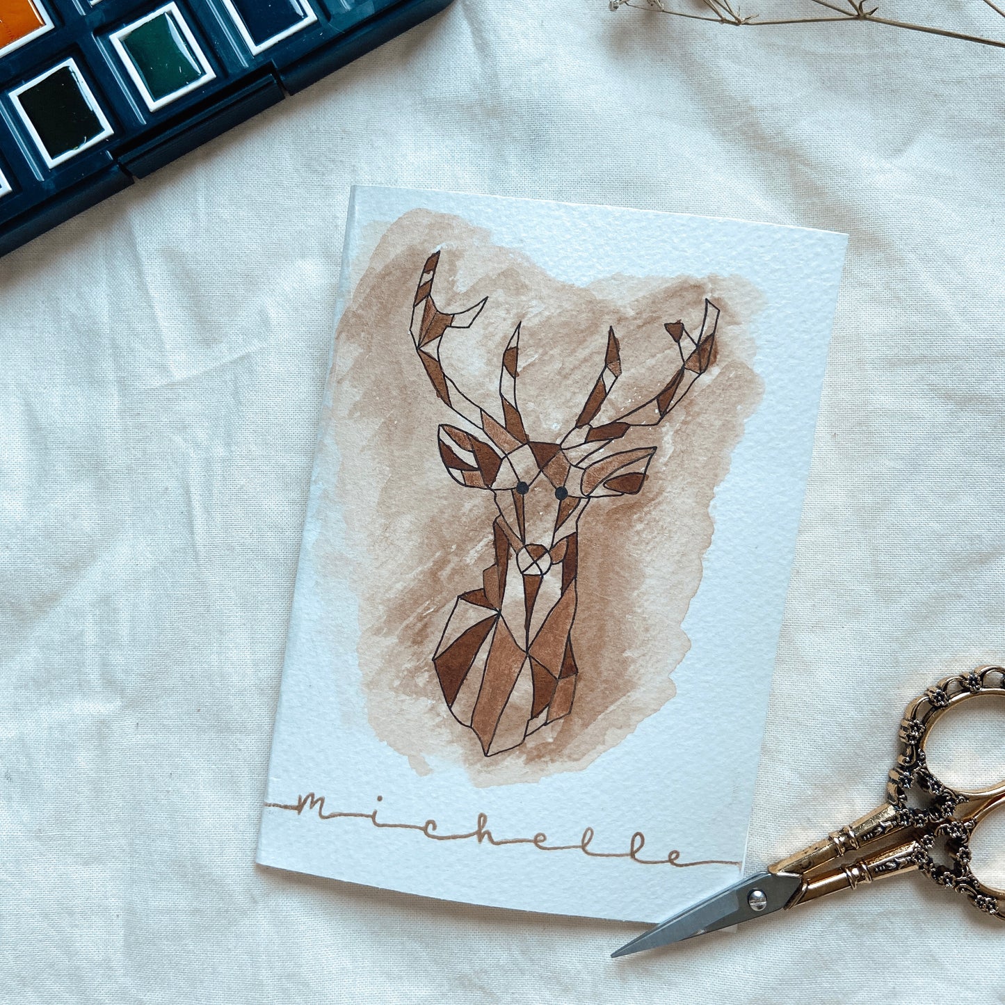 Hirschaquarell - Karte