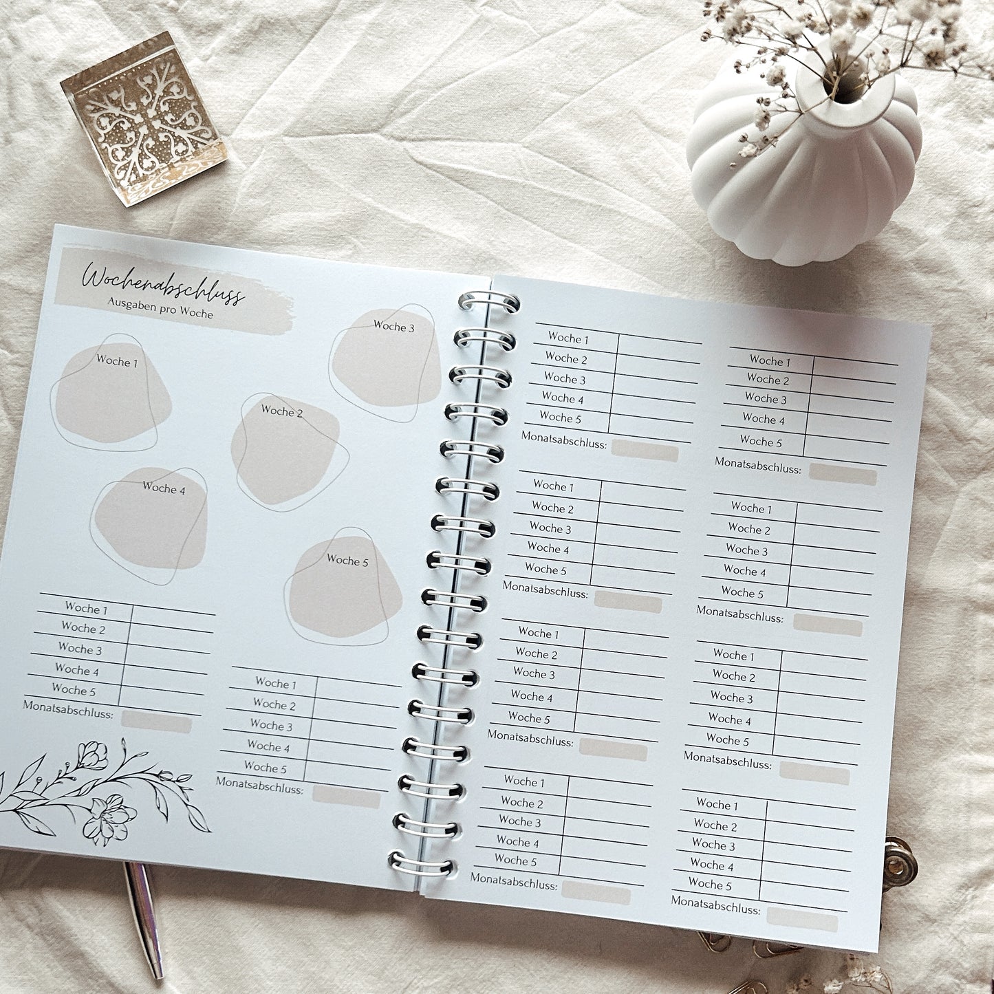 Undatierter Budgetjahresplaner beige - A5