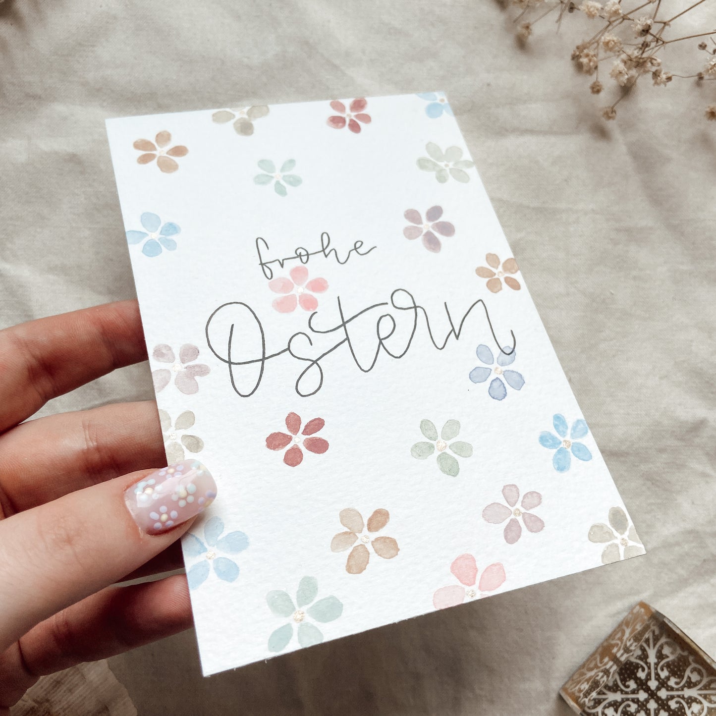 Easter Flower Aquarell - Karte
