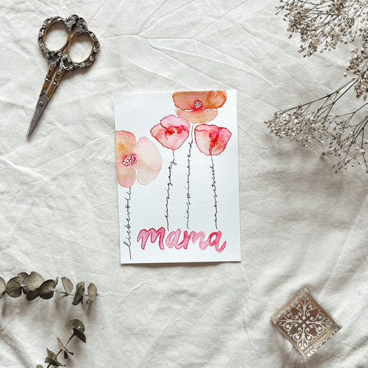 Muttertags Watercolor Blümchen - Karte